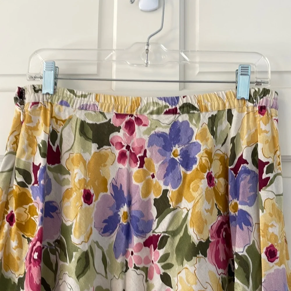 Coldwater Creek Petite Floral Skirt - Flat Front/Elastic Back/Side Zip - Picture 4 of 8